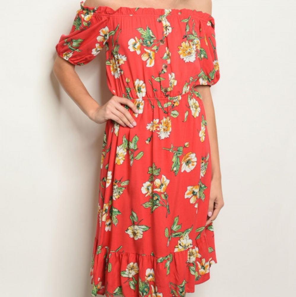 REDUCED!! LAST 3!!! Red Floral Dress